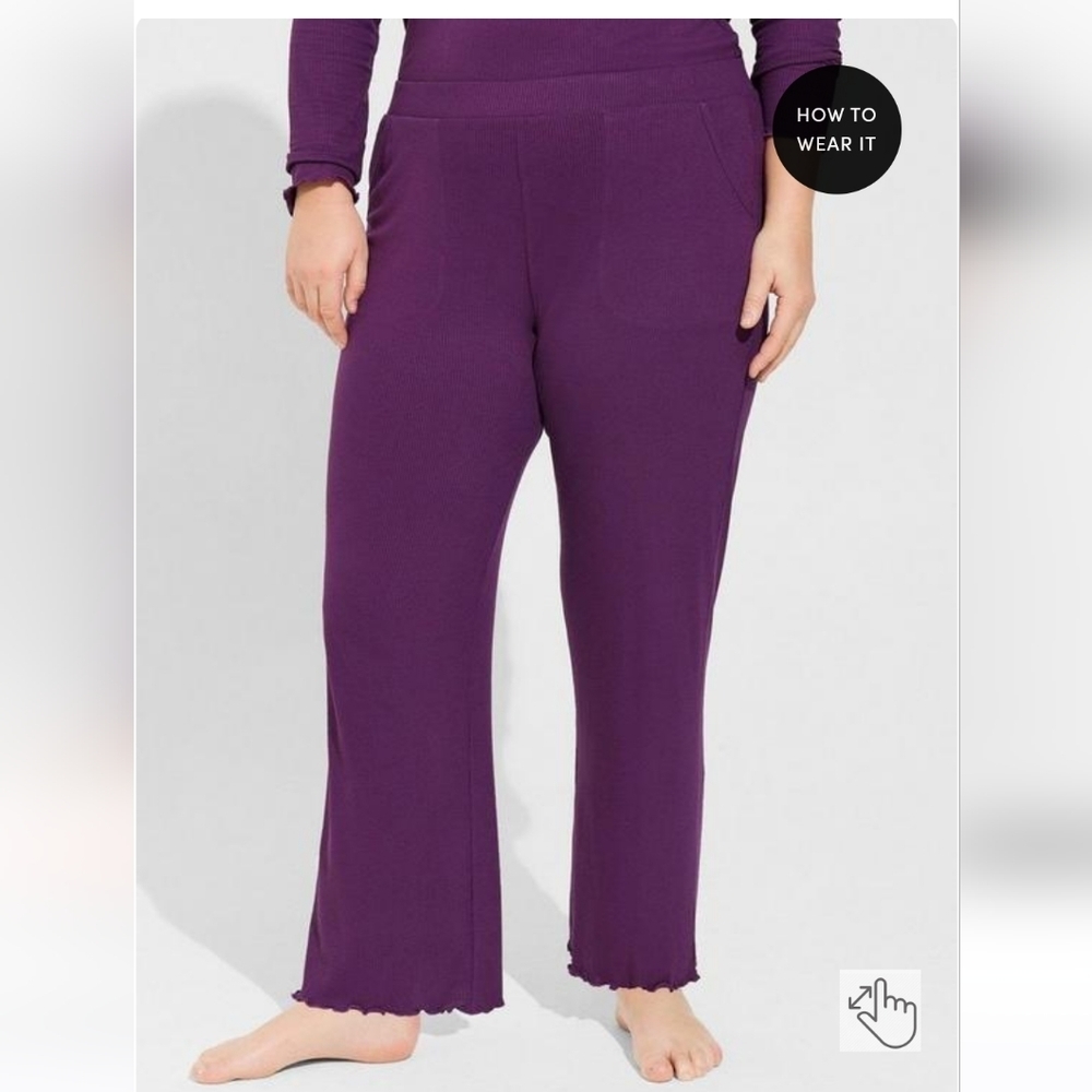 🆕️💜 2X PURPLE SLEEP PANT - SUPER SOFT RIBBED - FULL LENGTH💜